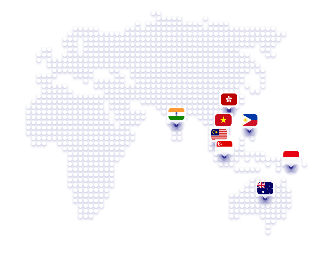 incorp all locations india malaysia vietnam singapore hongkong the philippines australia indonesia